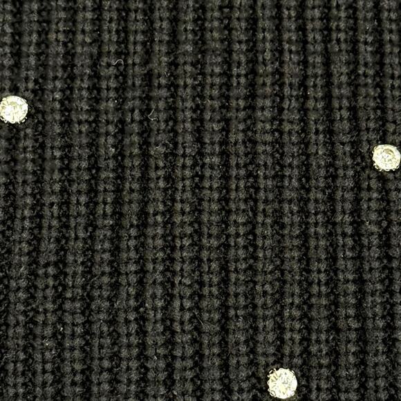 Express Reversible Embellished Mock Neck Crossover Sweater Black Rhinestone XL - Picture 4 of 10